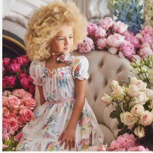 RARE Janie and Jack floral ruffle Easter /spring dress size 12